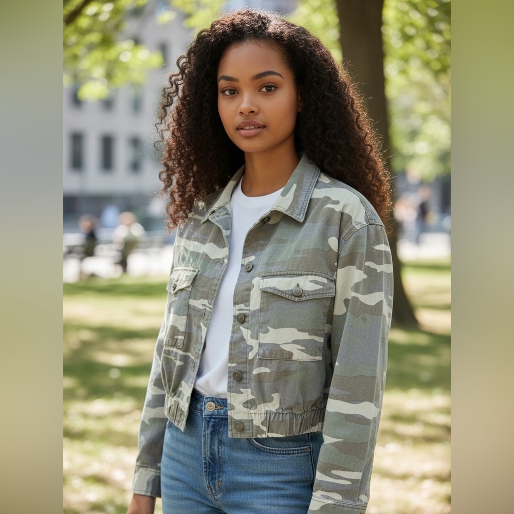 Ten Sixty Sherman Cropped Camo Jacket-Small